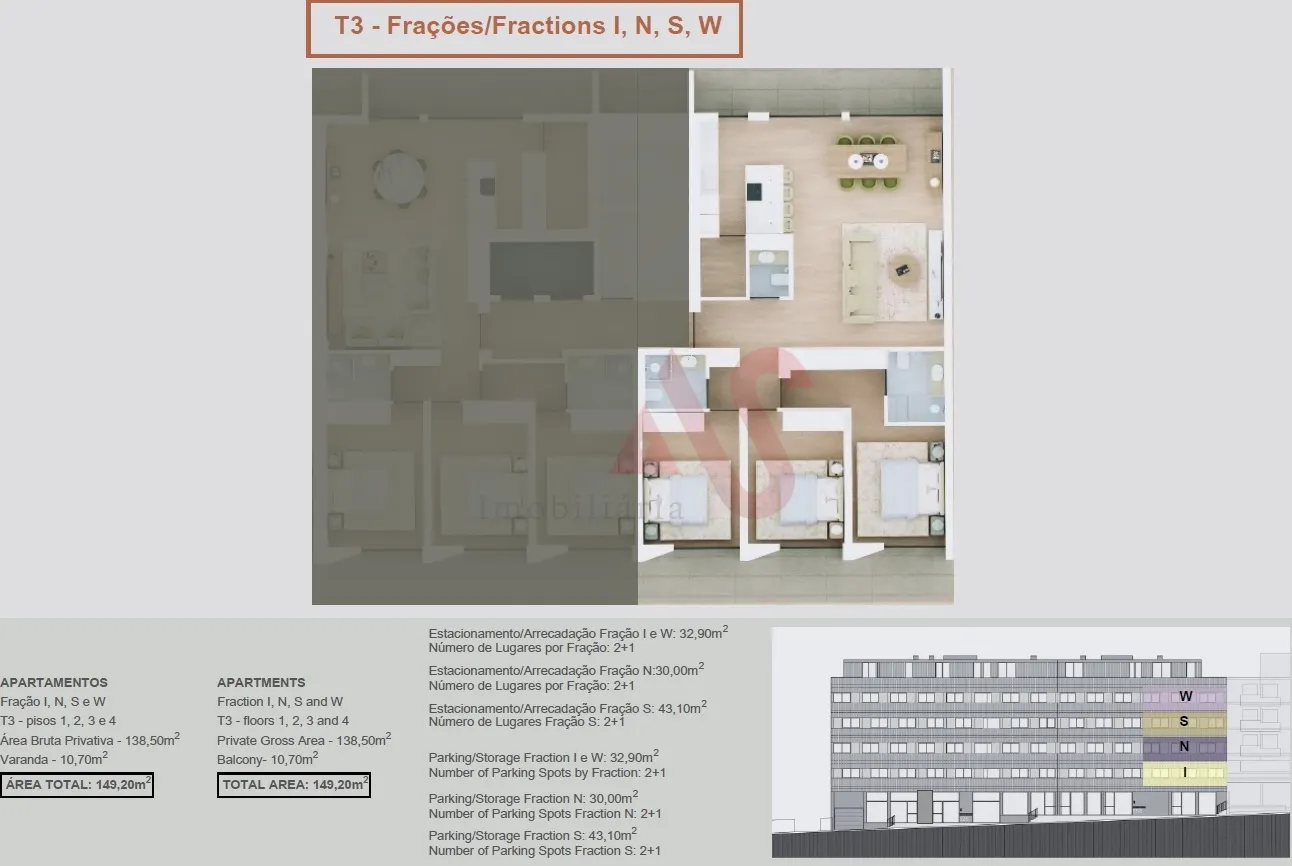 Apartamento T3 - Margaride, Felgueiras, Porto - Miniatura: 2/3
