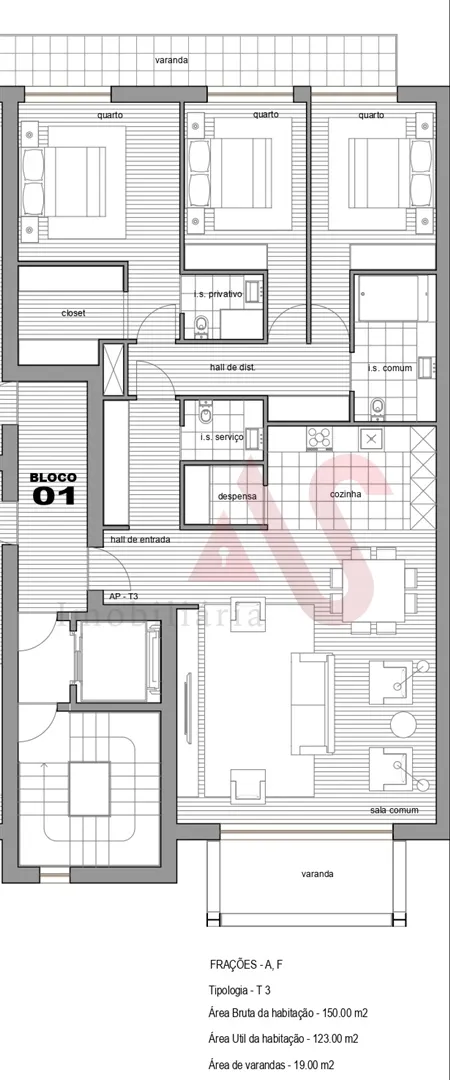 Apartamento T3 - Infias, Vizela, Braga - Miniatura: 2/3