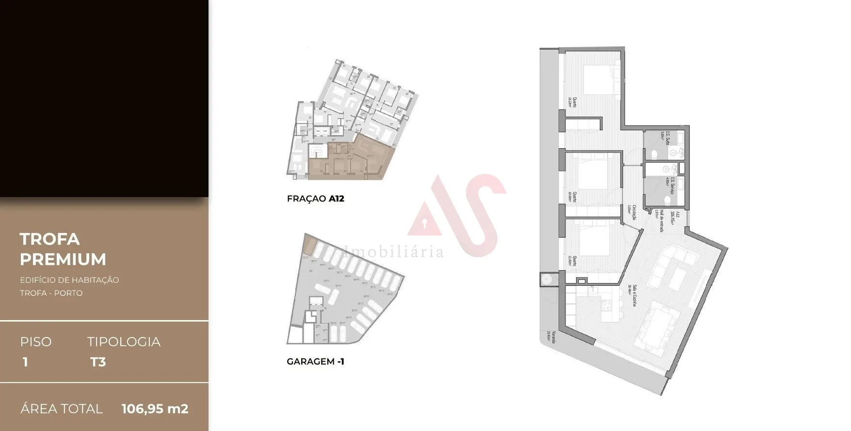 Apartamento T3 - Bougado, Trofa, Porto - Miniatura: 2/3