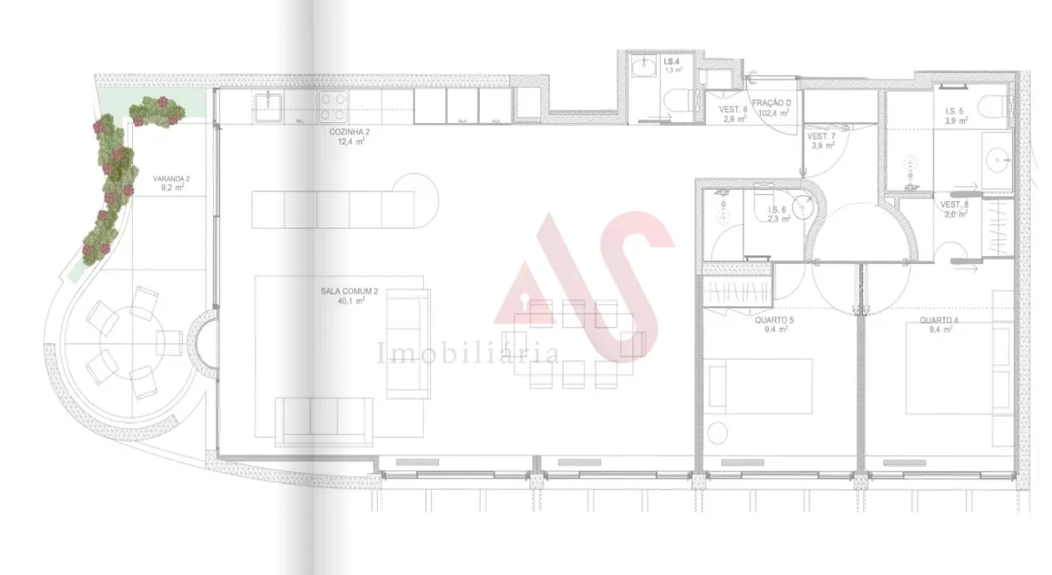 Apartamento T2 - Aldoar, Porto, Porto - Miniatura: 2/3