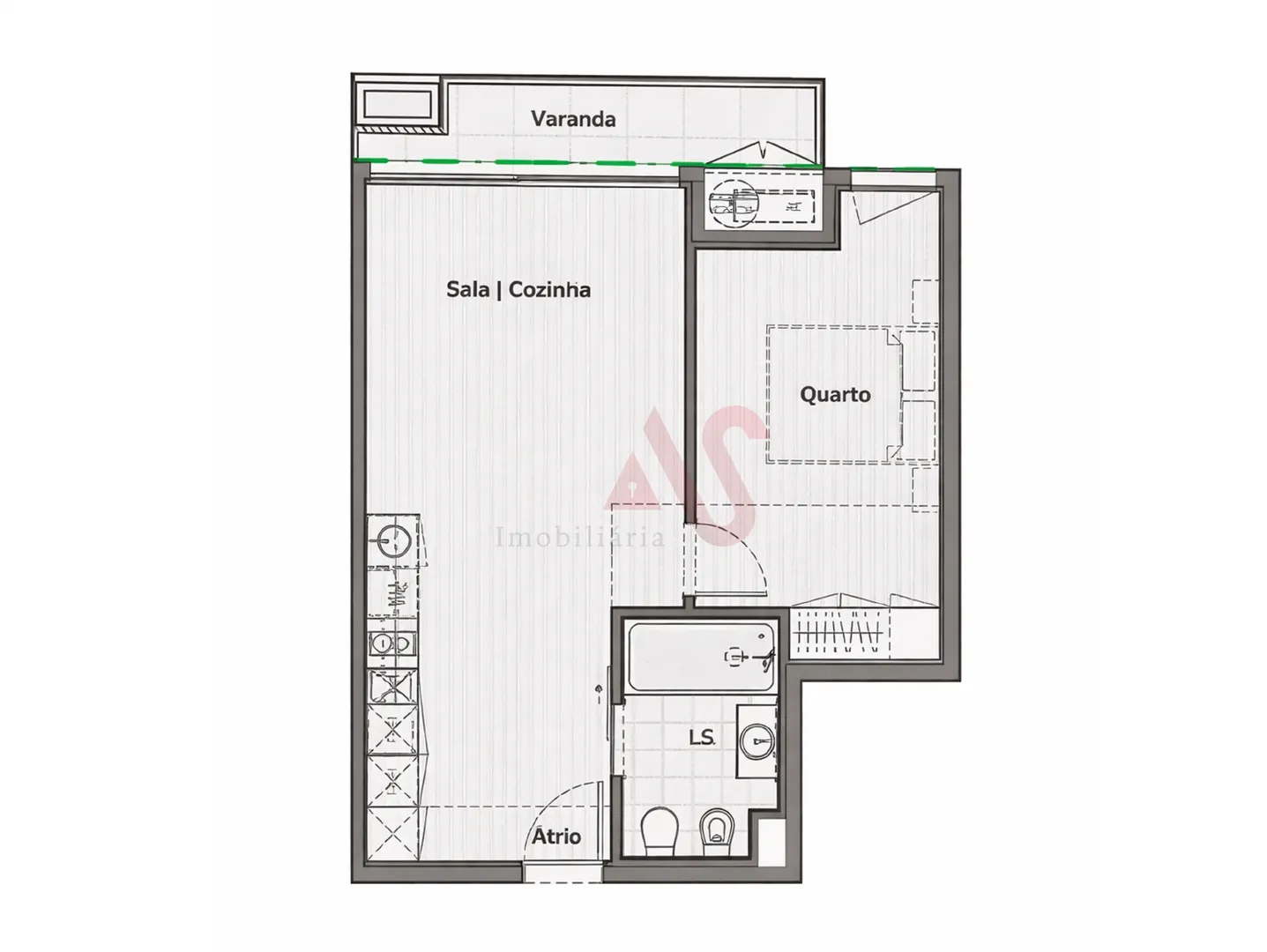 Apartamento T1 - Mafamude, Vila Nova de Gaia, Porto - Miniatura: 2/3