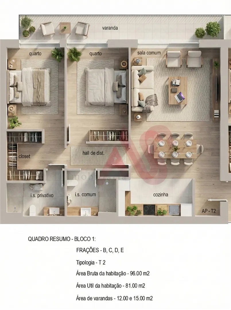 Apartamento T2 - Infias, Vizela, Braga - Miniatura: 3/3