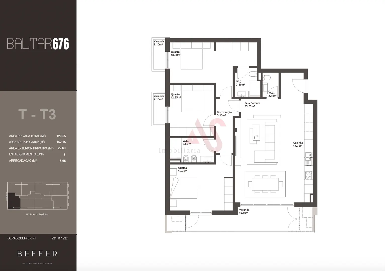 Apartamento T3 - Baltar, Paredes, Porto - Miniatura: 2/3