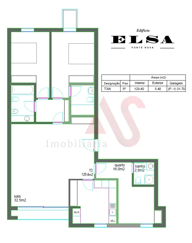 Apartamento T3 - Gl�ria, Aveiro, Aveiro - Miniatura: 2/3