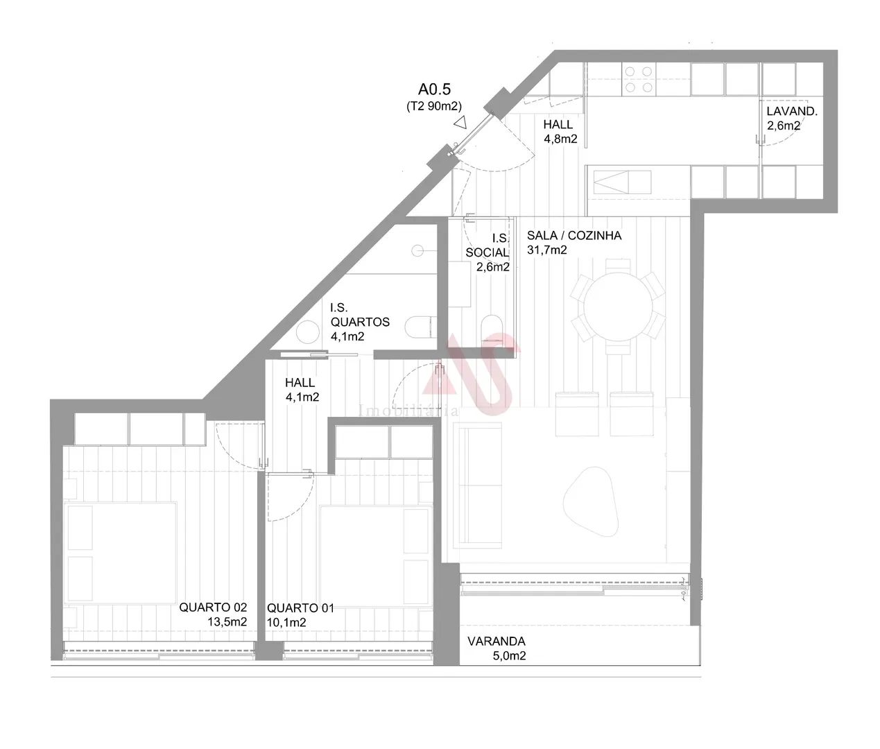 Apartamento T2 - Vila do Conde, Vila do Conde, Porto - Miniatura: 2/3