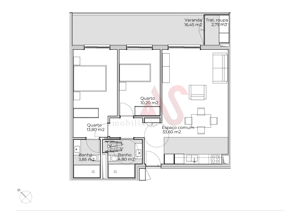 Apartamento T2 - Valongo, Valongo, Porto - Miniatura: 2/3