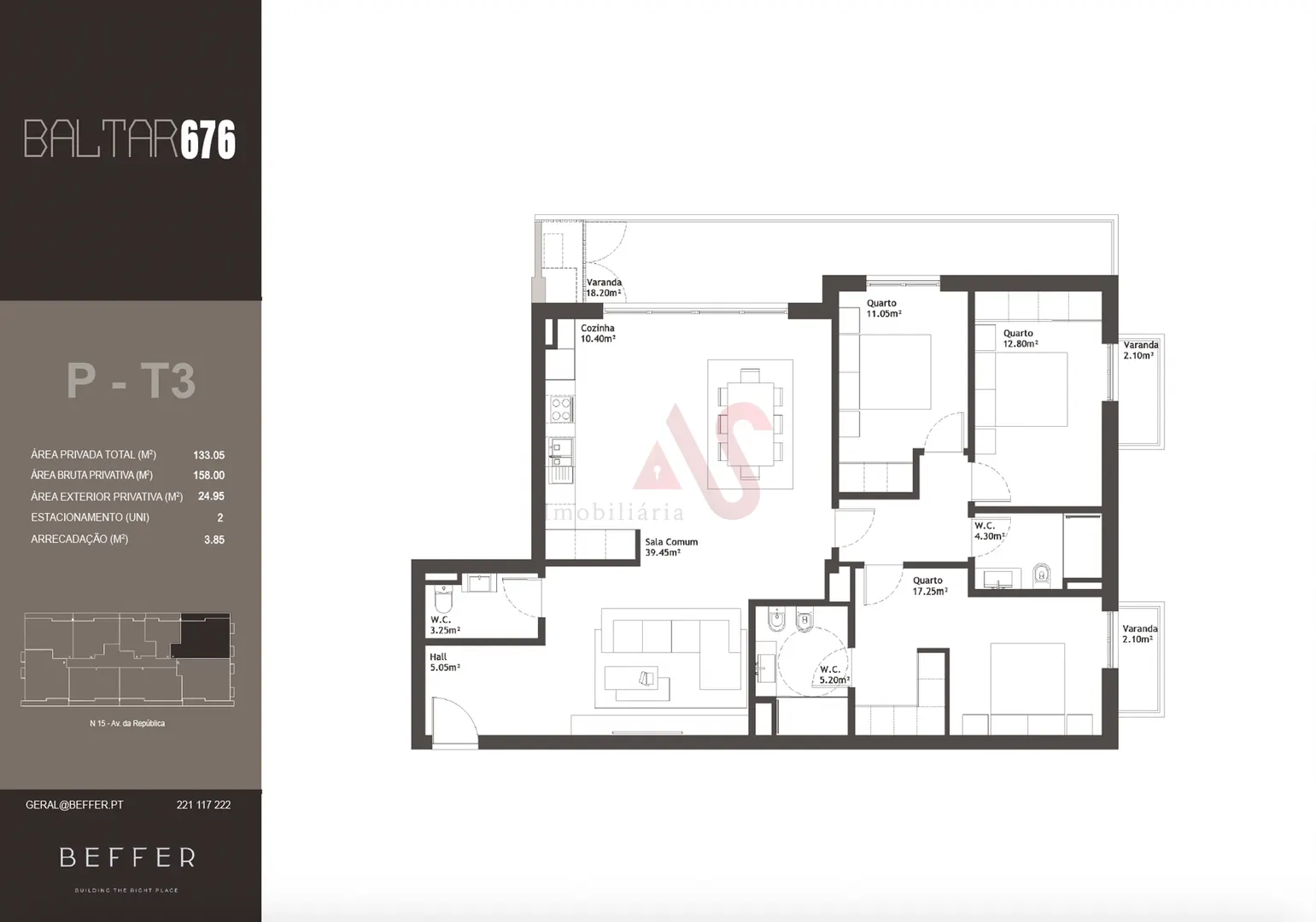 Apartamento T3 - Baltar, Paredes, Porto - Miniatura: 2/3