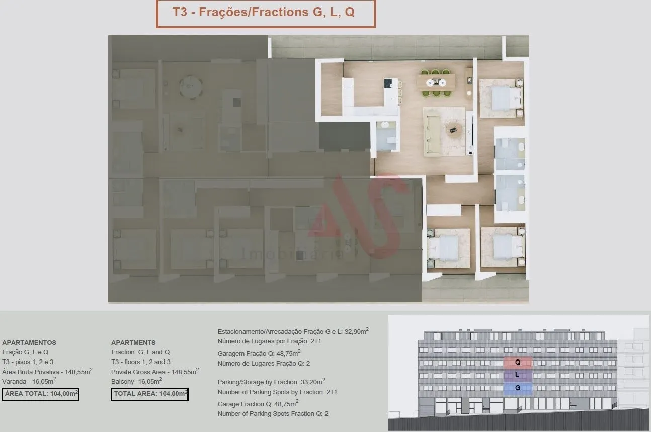 Apartamento T3 - Margaride, Felgueiras, Porto - Miniatura: 2/3