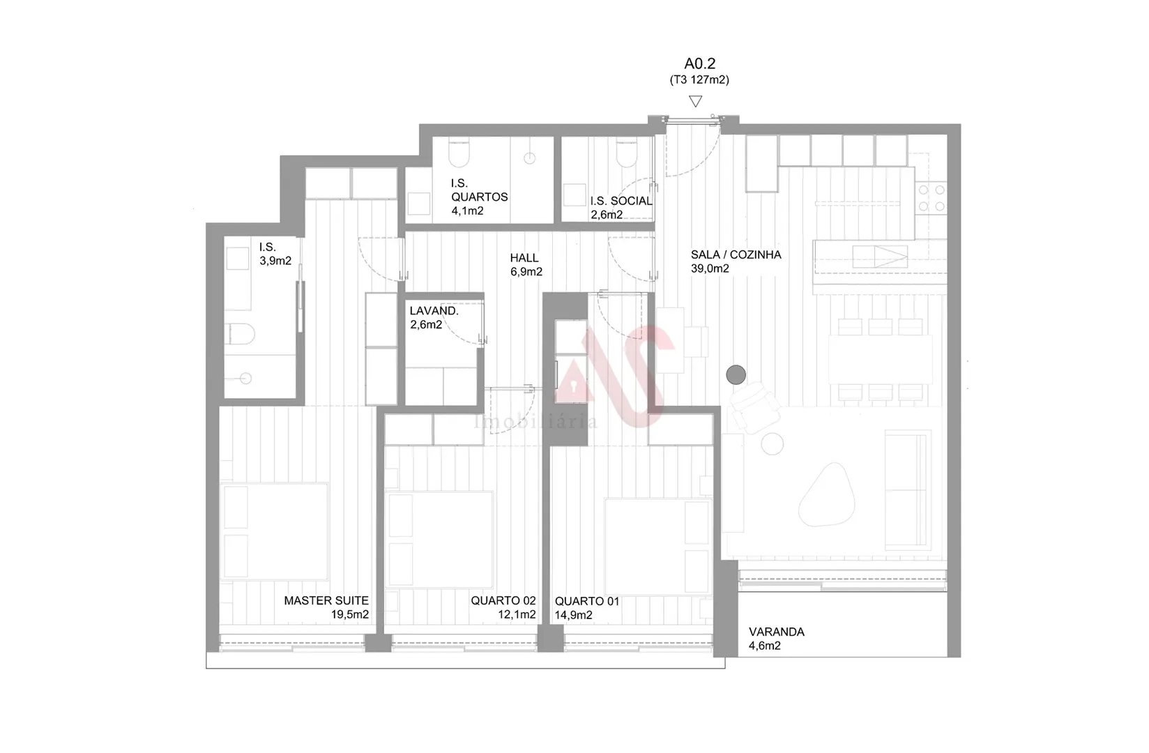 Apartamento T3 - Vila do Conde, Vila do Conde, Porto - Miniatura: 2/3