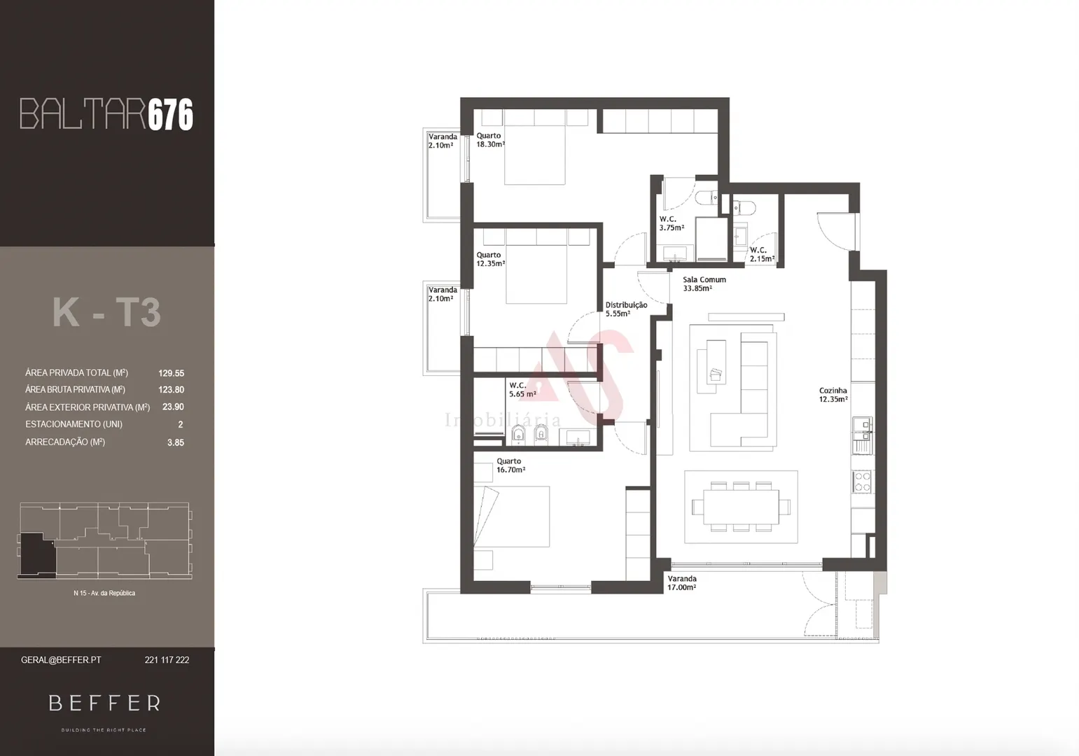 Apartamento T3 - Baltar, Paredes, Porto - Miniatura: 2/3