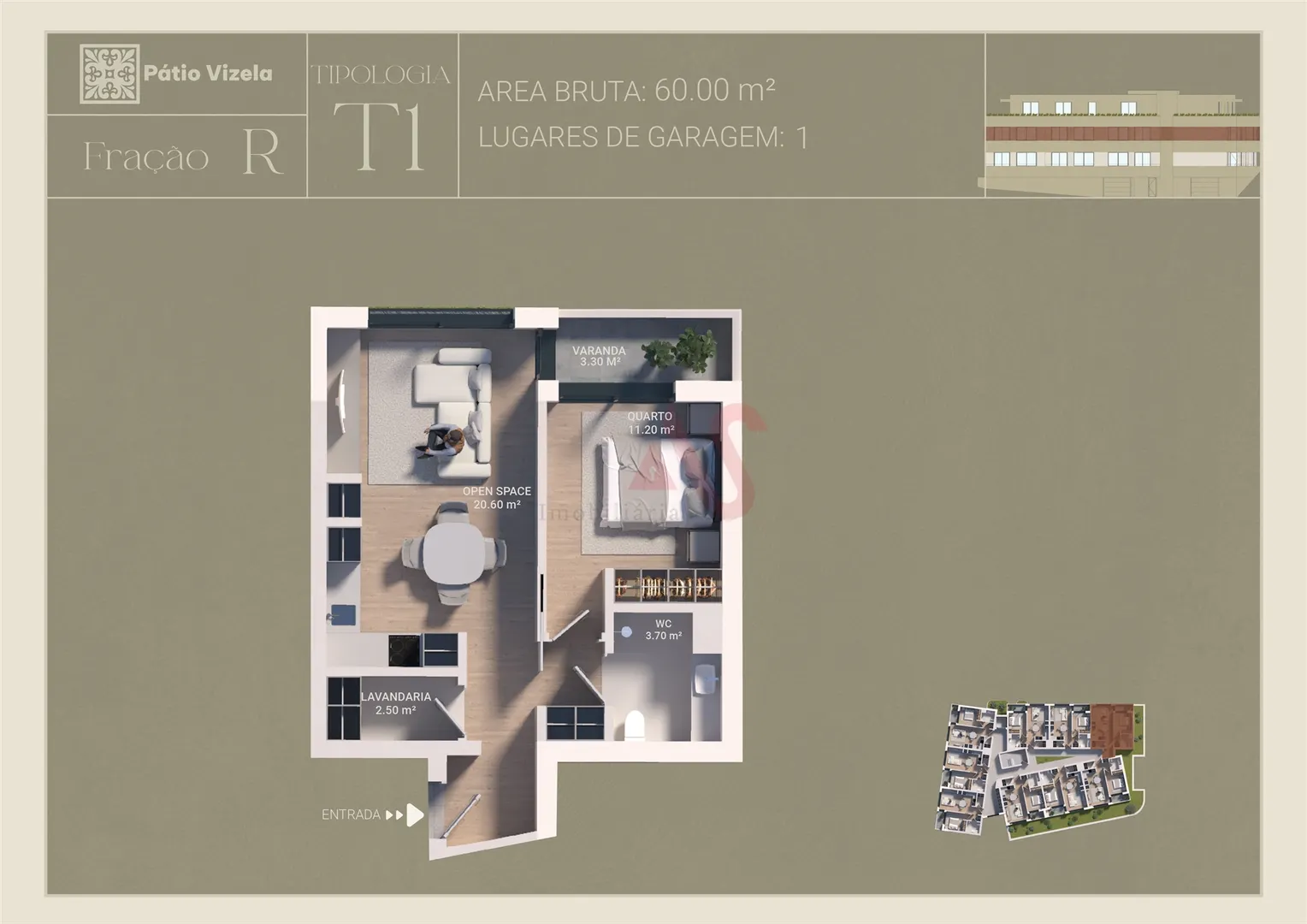 Apartamento T1 - Caldas de Vizela, Vizela, Braga - Miniatura: 2/2