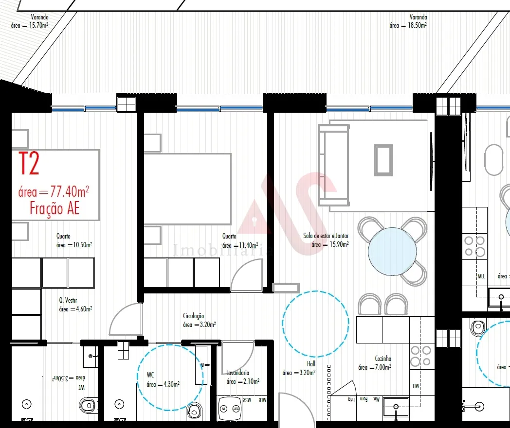 Apartamento T2 - Freamunde, Paos de Ferreira, Porto - Miniatura: 8/9