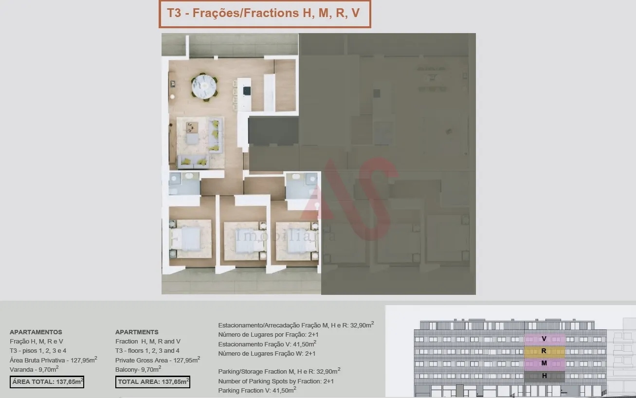 Apartamento T3 - Margaride, Felgueiras, Porto - Miniatura: 2/3
