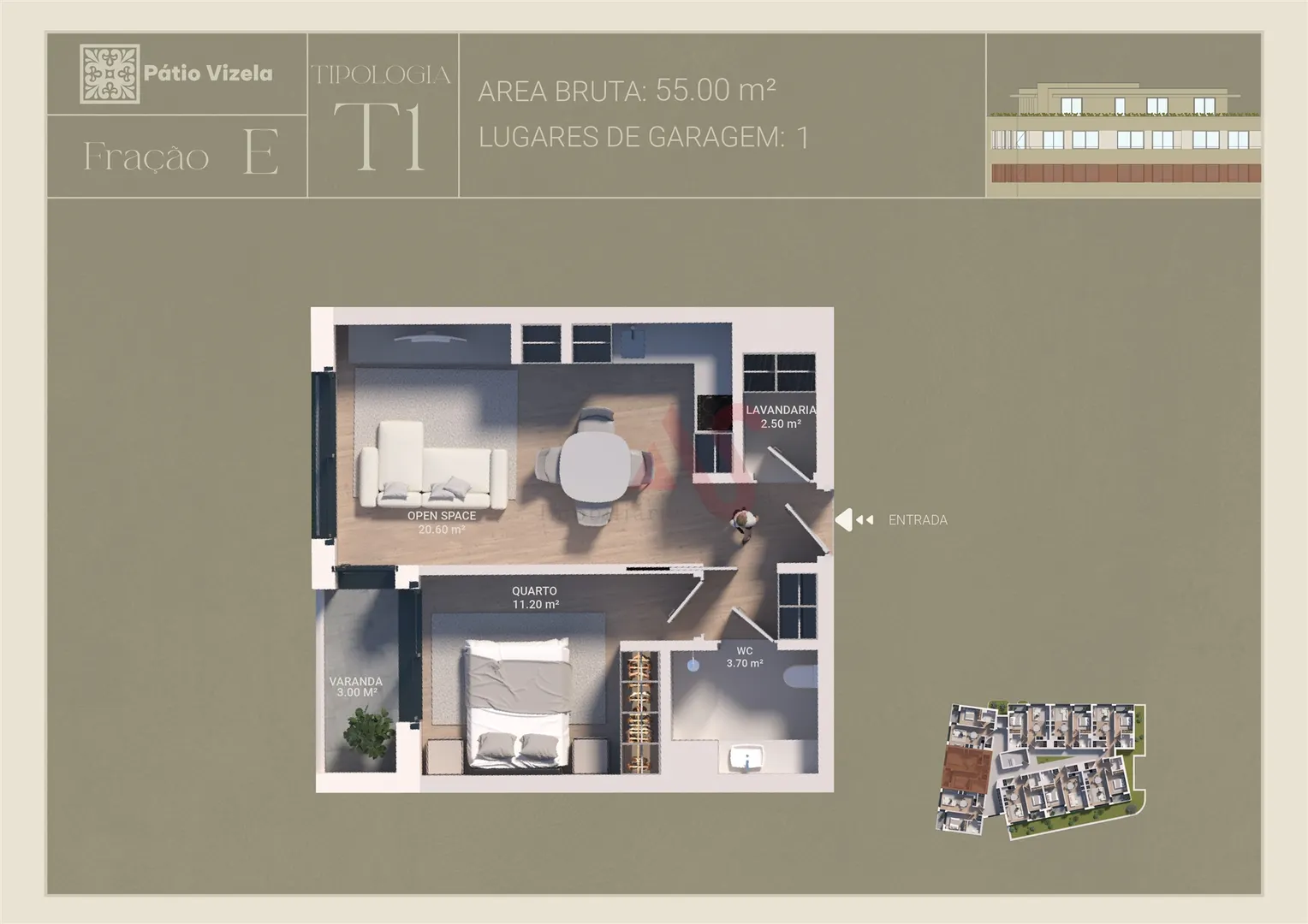 Apartamento T1 - Caldas de Vizela, Vizela, Braga - Miniatura: 2/2