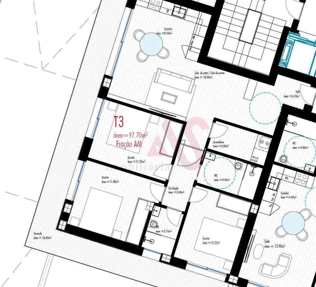 Apartamento T3 - Freamunde, Paos de Ferreira, Porto - Miniatura: 8/9