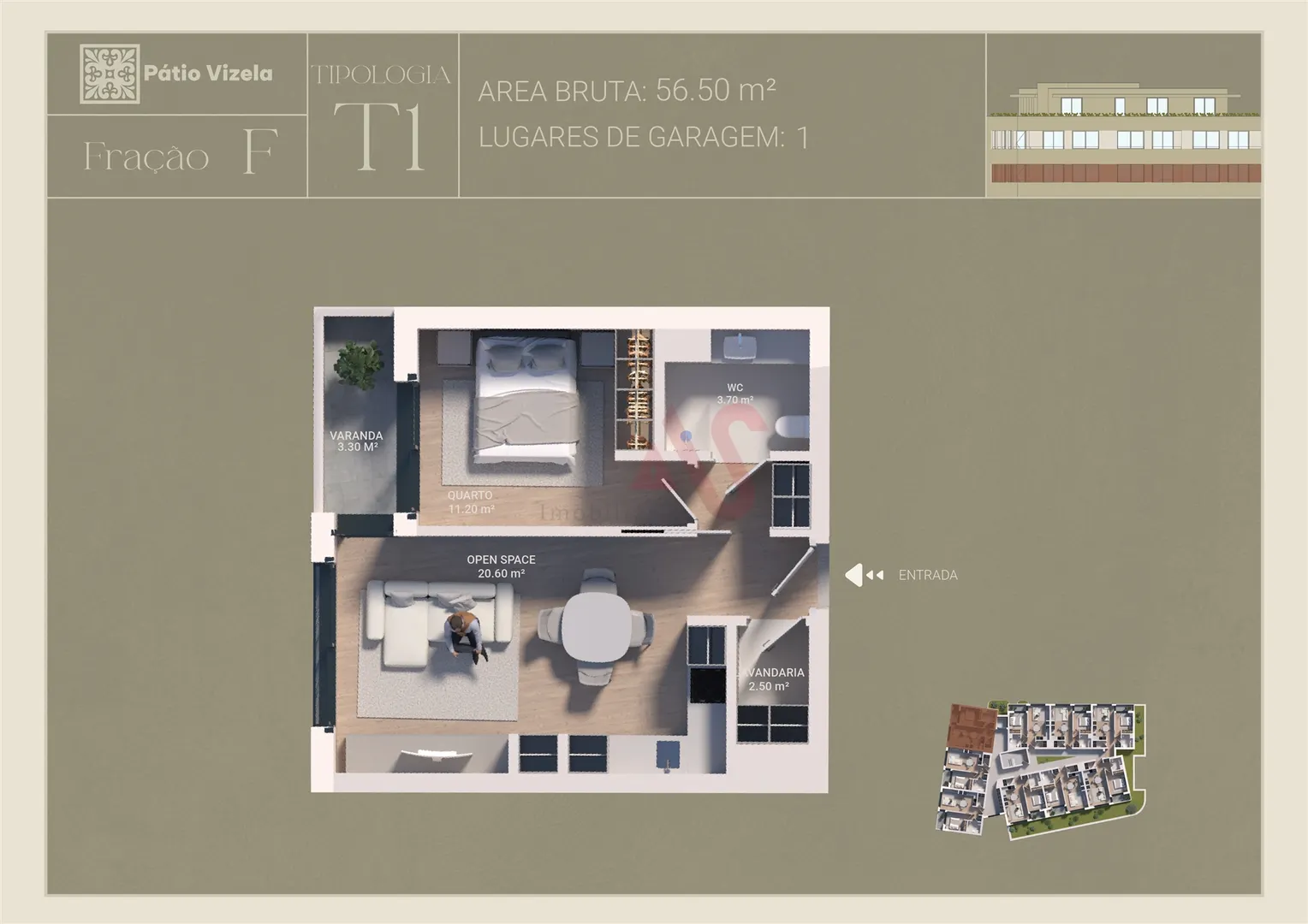 Apartamento T1 - Caldas de Vizela, Vizela, Braga - Miniatura: 2/2