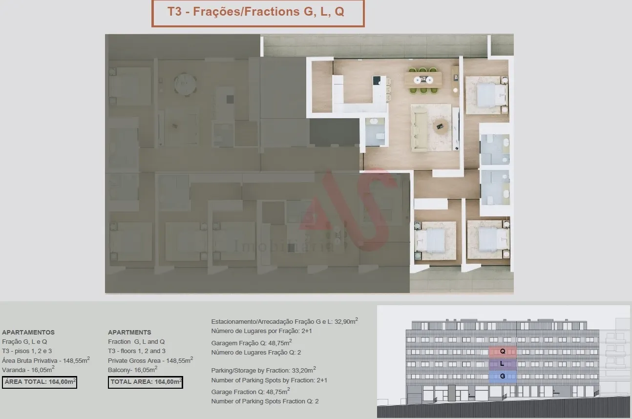 Apartamento T3 - Margaride, Felgueiras, Porto - Miniatura: 2/3