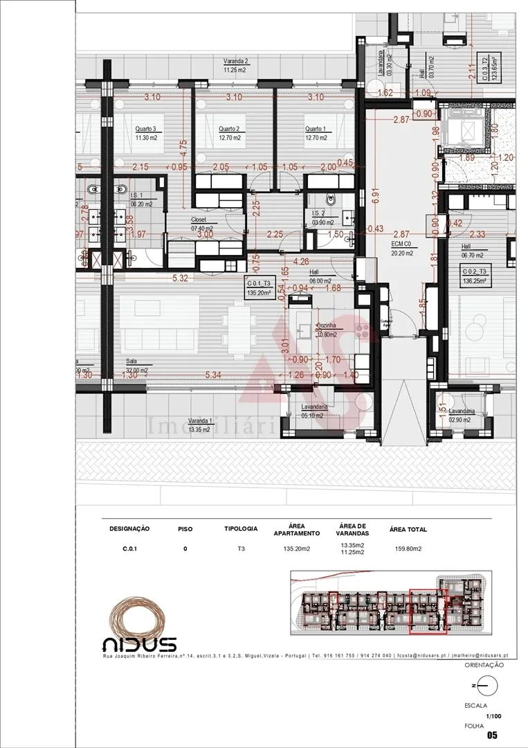 Apartamento T3 - Santa Eul�lia, Vizela, Braga - Miniatura: 2/3