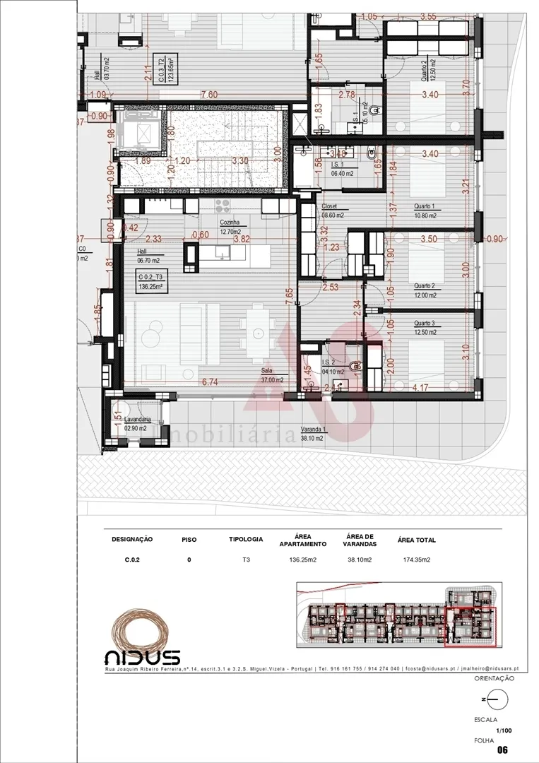 Apartamento T3 - Santa Eul�lia, Vizela, Braga - Miniatura: 2/3