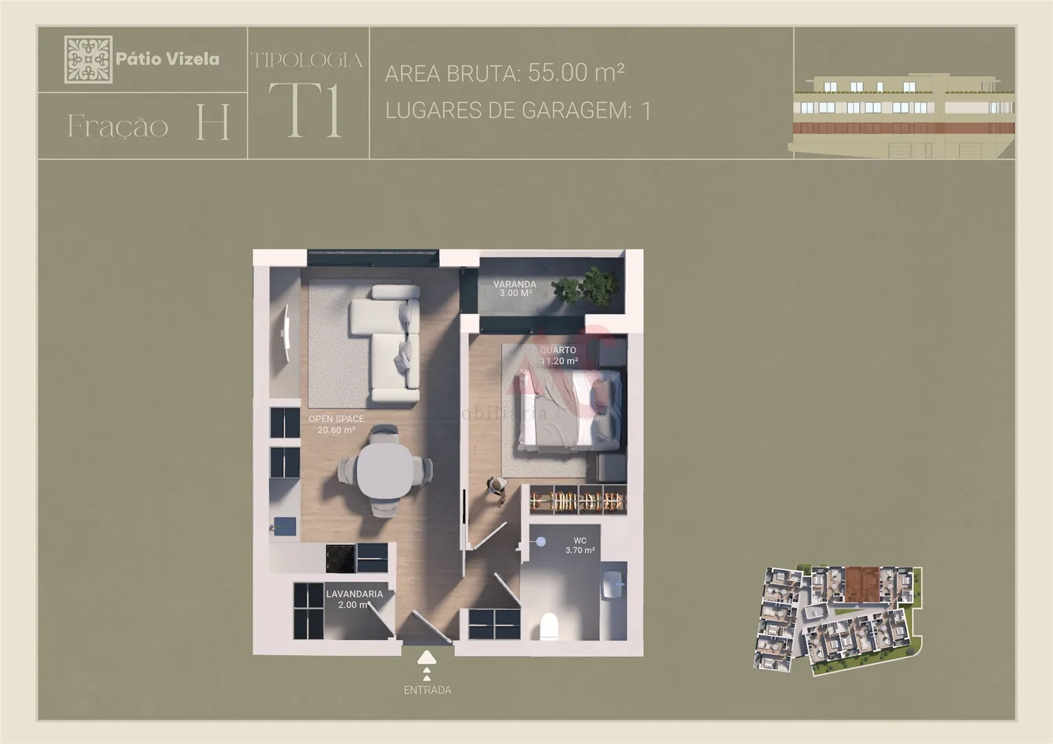 Apartamento T1 - Caldas de Vizela, Vizela, Braga - Miniatura: 2/2