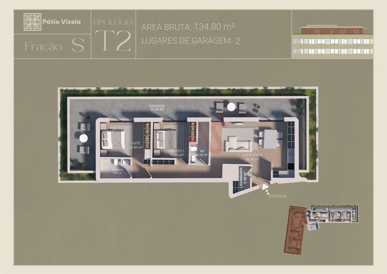 Apartamento T2 - Caldas de Vizela, Vizela, Braga - Miniatura: 2/3